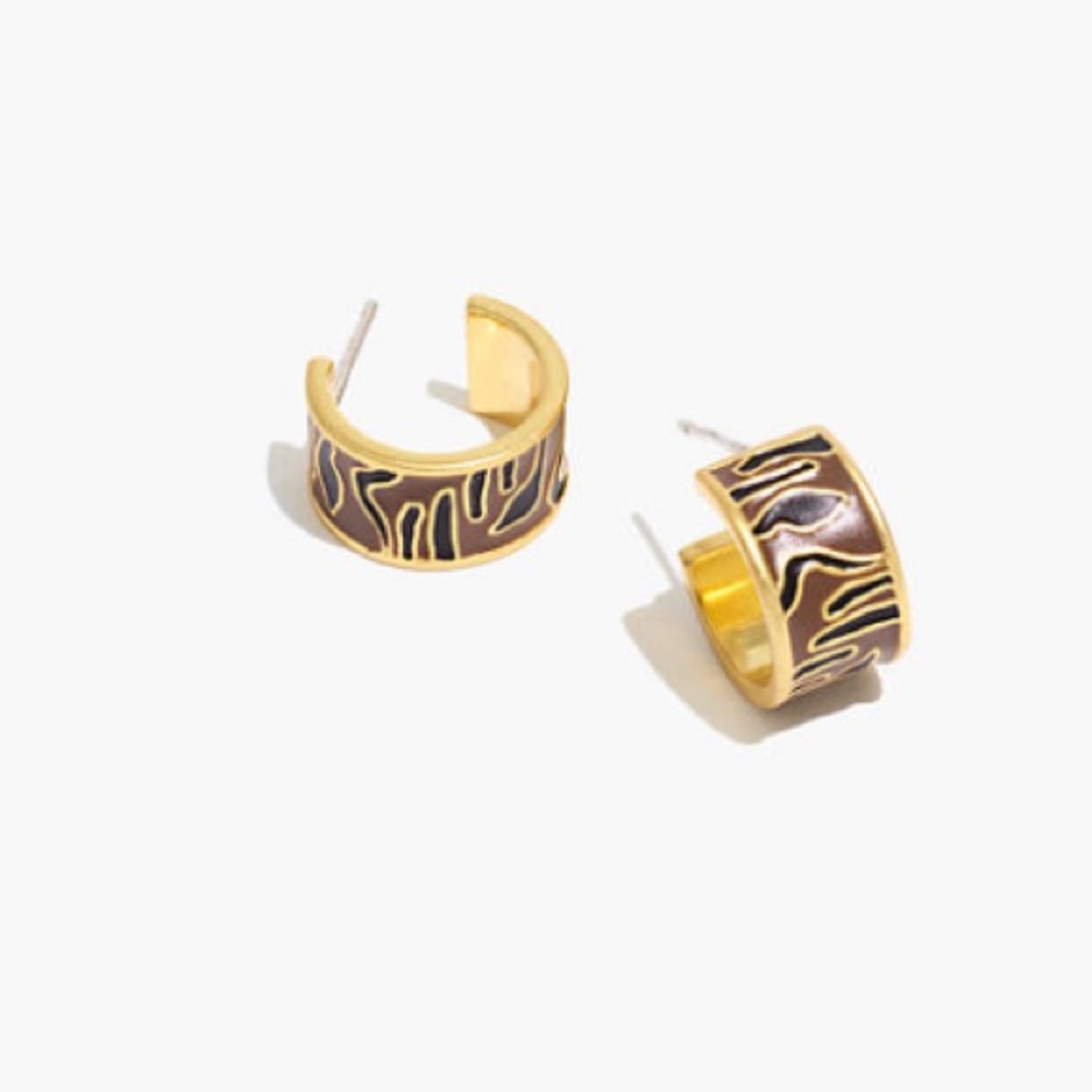Madewell Tiger Stripe Huggie Hoop Earrings 🌈